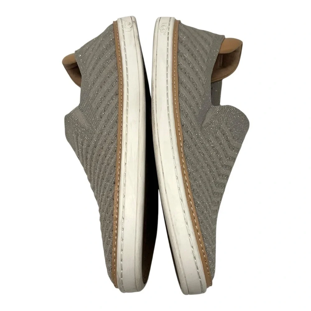 UGG Sammy Silver Metallic Chevron Slip-On Comfort Sneakers Shoes Women’s 8.5 - Picture 11 of 16